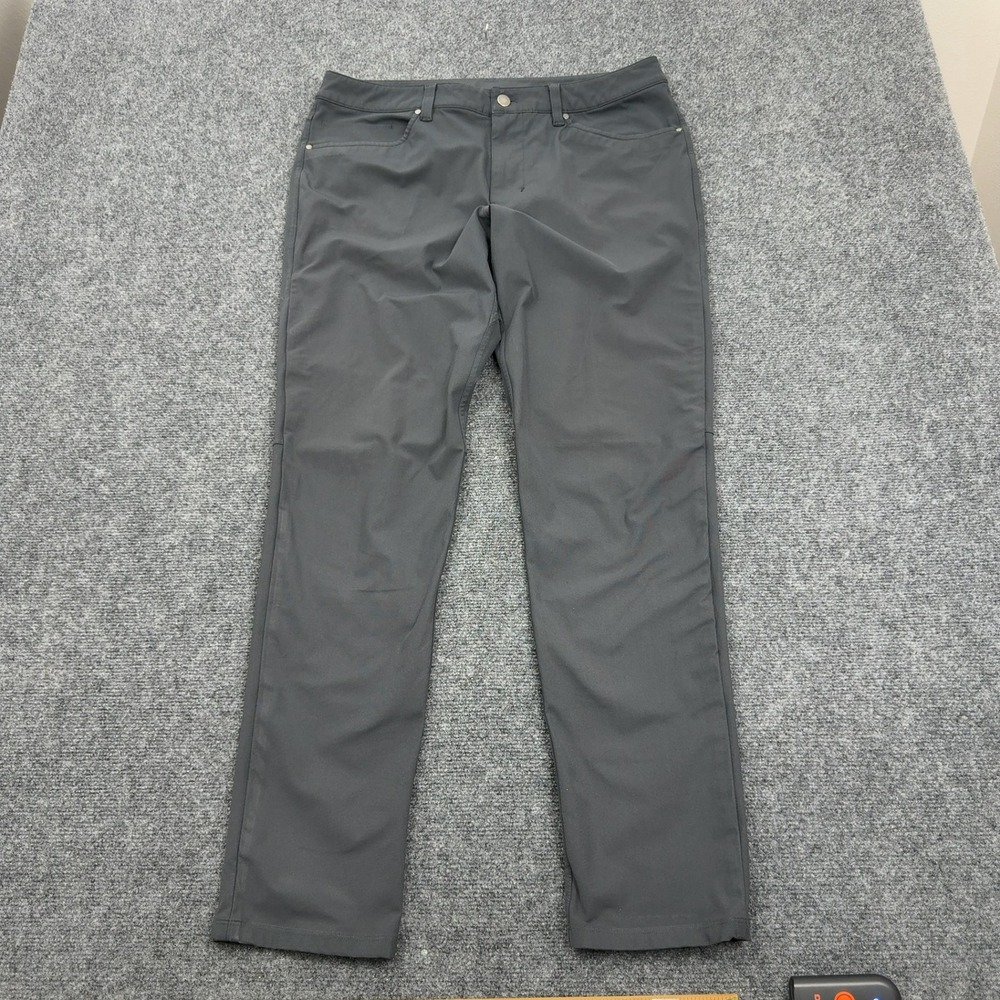Lululemon ABC Pants Mens 34 Grey Polyester Blend Slim Fit Casual Golf Activewear